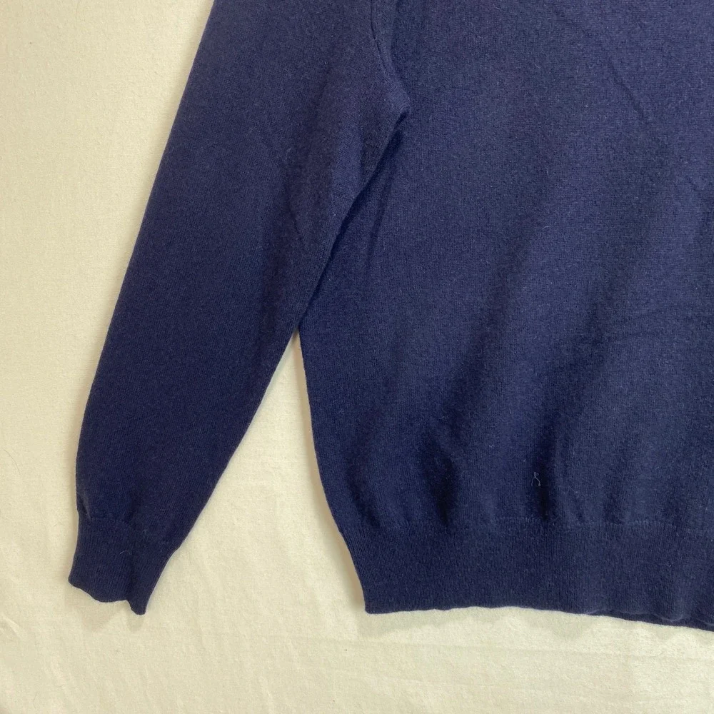 Polo Ralph Lauren Mens 100% Cashmere Quarter Zip Sweater Hunter Navy Blue M NWT